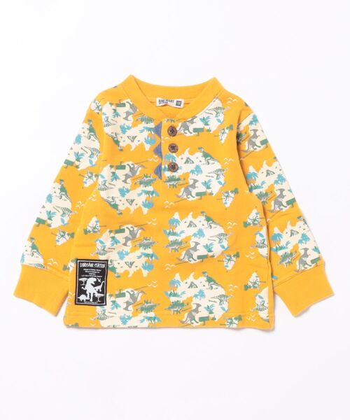 RAGMART(ラグマート)の「恐竜総柄トレーナー(スウェット・キッズ・ベージュ/イエロー・100cm/110cm/130cm/120cm)」の2枚目の写真