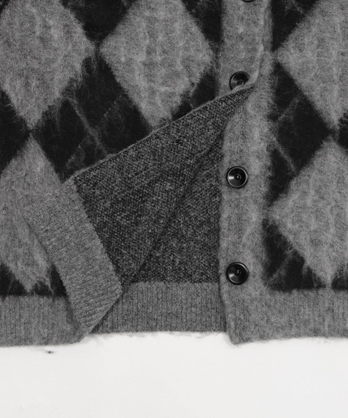 Figments(フィグメンツ)の「ブラッシュドアーガイルカーデ(カーディガン/ボレロ・レディース・グレー・FREE)」の2枚目の写真