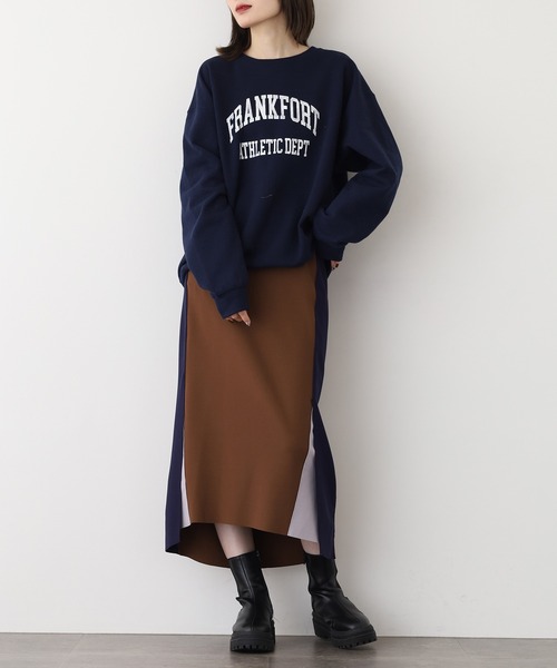 EGLANTINE(エグランティーヌ)の「EGLANTINE 配色レイヤードスカート(スカート・レディース・インディゴブルー/ブラウン/ブラック・40)」の11枚目の写真