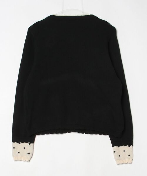 Vini（ヴィニ）の「【ウィッシュコア】レイヤードスタイルドット柄フリルポケットカーディガン（ニット/セーター・レディース・ブラック/グレー・FREE）」の3枚目の写真