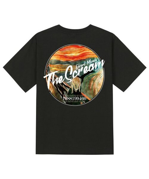 KAN6312(カン6312)の「KTB0070 ムンク 半袖Tシャツ - ブラック(Tシャツ/カットソー・メンズ・その他・LARGE/MEDIUM/SMALL/X-LARGE)」の1枚目の写真