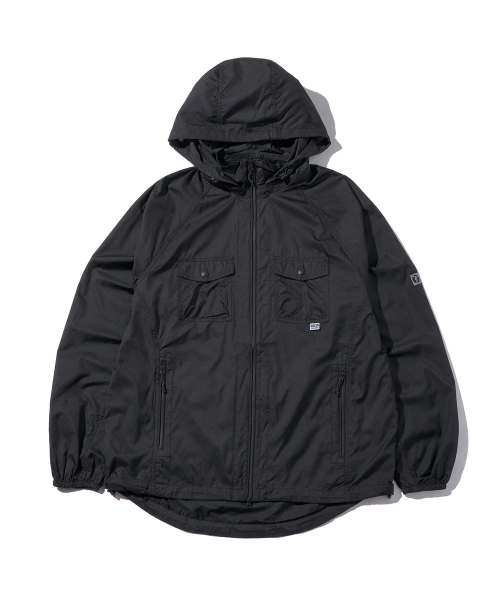 シアーフードパーカーウィンドブレーカー ブラック