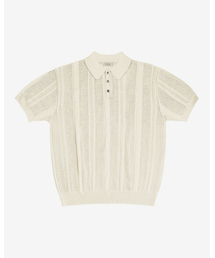 sortie（ソルティ）の「Mesh Mixed Crochet Polo Knit (Ivory)（ポロシャツ）」