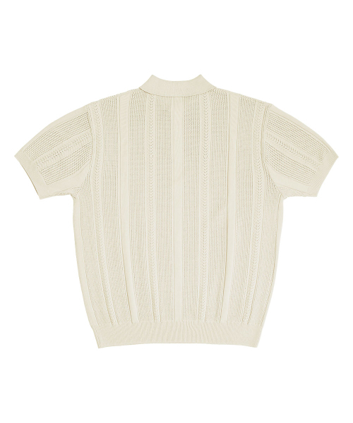 sortie（ソルティ）の「Mesh Mixed Crochet Polo Knit (Ivory)（ポロシャツ・メンズ・その他・LARGE/MEDIUM/X-LARGE）」の2枚目の写真