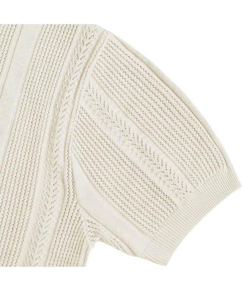 sortie（ソルティ）の「Mesh Mixed Crochet Polo Knit (Ivory)（ポロシャツ・メンズ・その他・LARGE/MEDIUM/X-LARGE）」の4枚目の写真