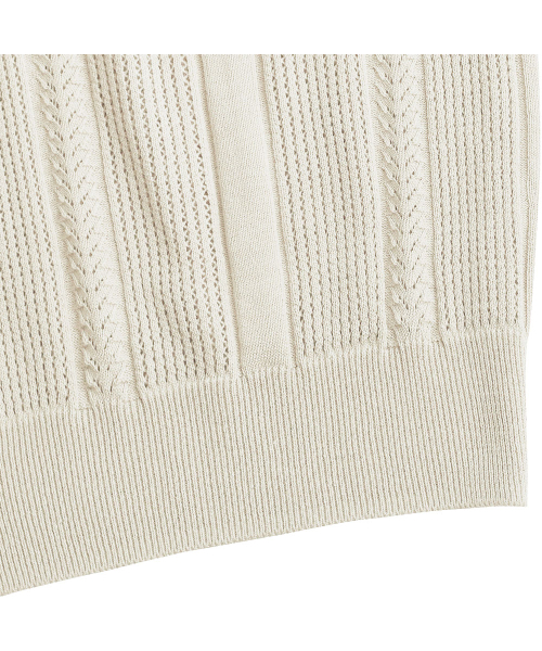 sortie（ソルティ）の「Mesh Mixed Crochet Polo Knit (Ivory)（ポロシャツ・メンズ・その他・LARGE/MEDIUM/X-LARGE）」の5枚目の写真