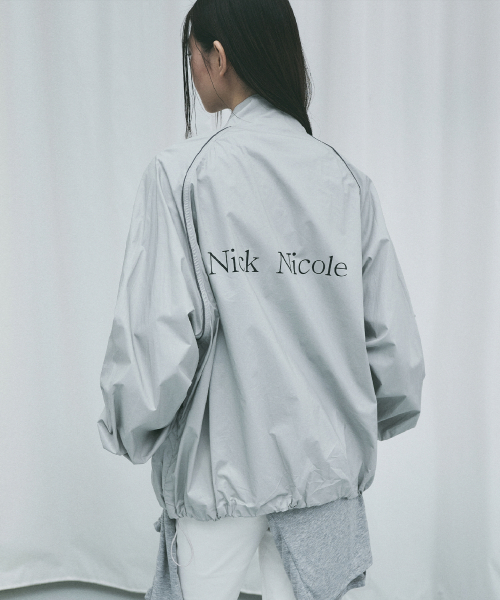 NICK&NICOLE(ニックアンドニコール)の「OVERSIZED NICK NICOLE PIPING JUMPER_GRAY(ナイロンジャケット・レディース・その他・FREE)」の1枚目の写真