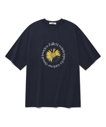 Fallett（ファレット）の「[Fallet x TEAL TABLE] Flower Short-sleeved T-shirt Navy（Tシャツ/カットソー・メンズ）」