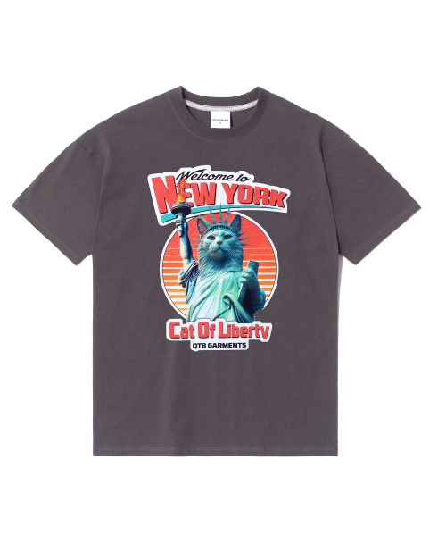 QT8 GARMENTS（キューティーエイトガーメント）の「RG Cat of Liberty Tee (Charcoal)（Tシャツ/カットソー・レディース・その他・LARGE/MEDIUM/SMALL/X-LARGE）」の2枚目の写真
