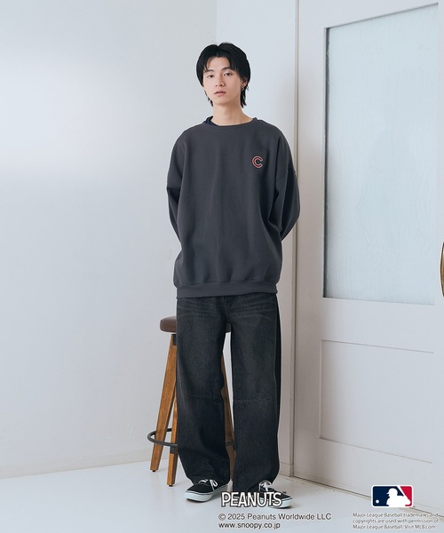 PEANUTS(ピーナッツ)の「【PEANUTS×MLB】【限定オリジナルデザイン】裏起毛トレーナー ヤンキース ドジャース カブス キャラクター ユニセックス(スウェット・メンズ・ブラック系その他3/ベージュ系その他3/グレー系その他/ベージュ系その他2/グレー系その他2/ブルー系その他・MEDIUM/LARGE/X-LARGE)」の10枚目の写真