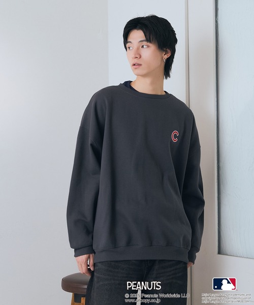 PEANUTS(ピーナッツ)の「【PEANUTS×MLB】【限定オリジナルデザイン】裏起毛トレーナー ヤンキース ドジャース カブス キャラクター ユニセックス(スウェット・メンズ・ブラック系その他3/ベージュ系その他3/グレー系その他/ベージュ系その他2/グレー系その他2/ブルー系その他・MEDIUM/LARGE/X-LARGE)」の14枚目の写真