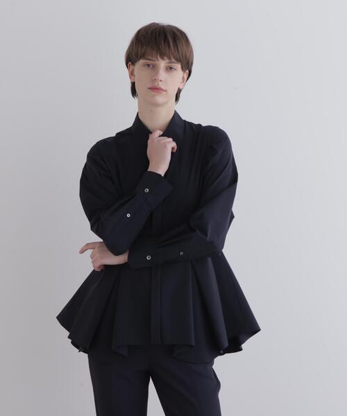 LE PHIL(ルフィル)の「◆SOLOTEXブロードタックフレアブラウス(シャツ/ブラウス・レディース・ネイビー/ホワイト/ピンク系その他・F)」の3枚目の写真