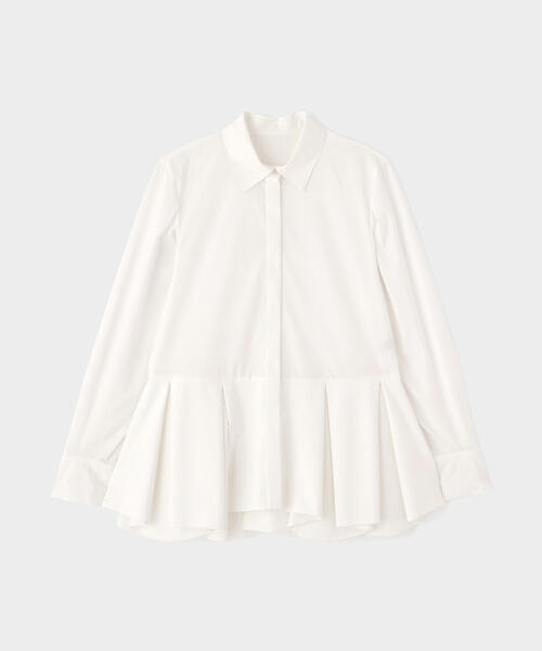 LE PHIL（ルフィル）の「◆SOLOTEXブロードタックフレアブラウス（シャツ/ブラウス・レディース・ホワイト/ピンク系その他/ネイビー・F）」の4枚目の写真