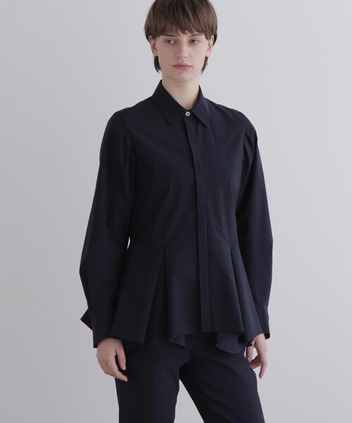 LE PHIL（ルフィル）の「◆SOLOTEXブロードタックフレアブラウス（シャツ/ブラウス・レディース・ホワイト/ピンク系その他/ネイビー・F）」の20枚目の写真