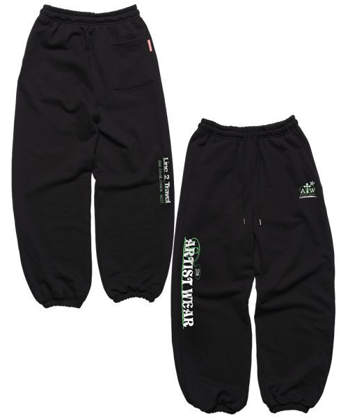 ARTISTWEAR（アーティストウェア）の「[ATW] ライン2プレイスワイドジョガーパンツ（スウェットパンツ・レディース・ブラック・SMALL/MEDIUM/LARGE/X-LARGE）」の2枚目の写真