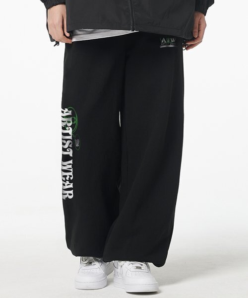 ARTISTWEAR（アーティストウェア）の「[ATW] ライン2プレイスワイドジョガーパンツ（スウェットパンツ・レディース・ブラック・SMALL/MEDIUM/LARGE/X-LARGE）」の7枚目の写真