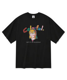カラフル半袖Tシャツブラック