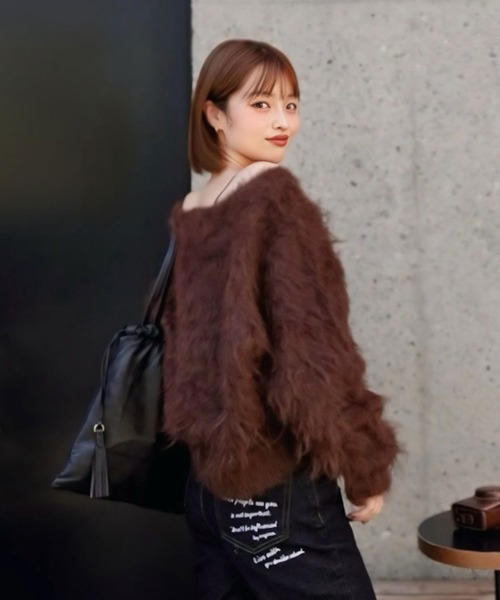 yuri.さんコラボ ]前後2way裾ジップニットトップス（ニット/セーター