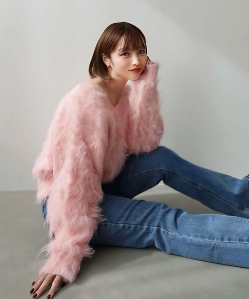 yuri.さんコラボ ]前後2way裾ジップニットトップス（ニット/セーター