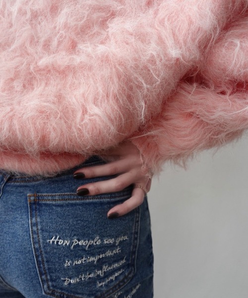 ラスト1点⭐︎ノーソーイングニット　フレアスリーブ　ピンク KOBE LETTUCE（神戸レタス） ニット セーター 袖先取り外しOKフレア