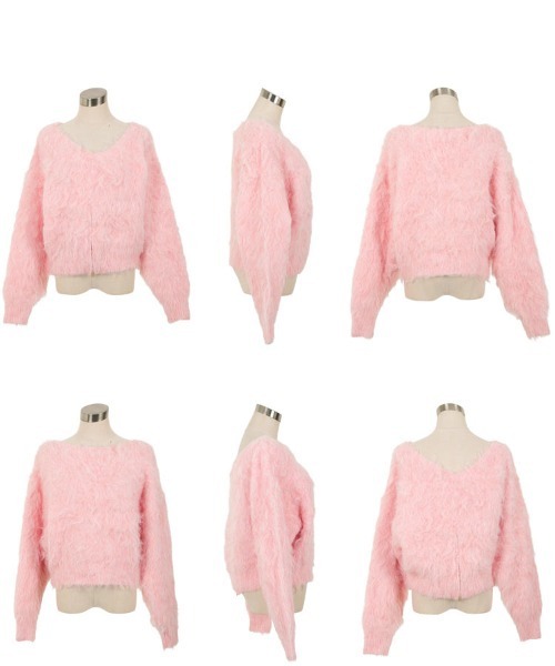 ラスト1点⭐︎ノーソーイングニット　フレアスリーブ　ピンク KOBE LETTUCE（神戸レタス） ニット セーター 袖先取り外しOKフレア