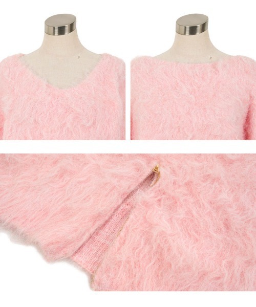 yuri.さんコラボ ]前後2way裾ジップニットトップス（ニット/セーター