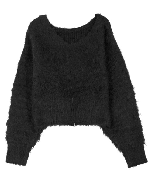 yuri.さんコラボ ]前後2way裾ジップニットトップス（ニット/セーター