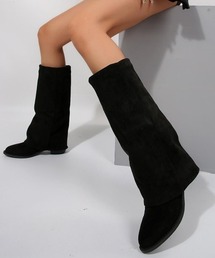 Forcement（フォースメント）の「脚に沿う柔らかさと安定感美脚フラットブーツ（ブーツ）」