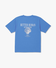 クラムグラフィック半袖Tシャツブルー