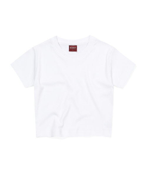S'EST(エスイーエスティー)の「Woman Crop T-shirts White(Tシャツ/カットソー・レディース・その他・FREE)」の1枚目の写真