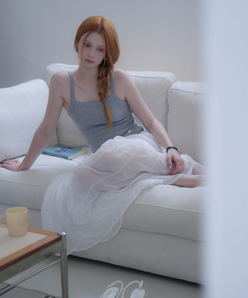 DEHEVE（デヘヴェ）の「Square Cotton Sleeveless [Melange]（Tシャツ/カットソー・レディース・アッシュグレー・FREE）」の3枚目の写真