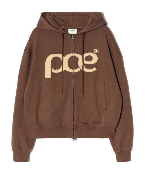 PIECEMAKER（ピースメーカー）の「[2TYPE] PCE APPLIQUE ZIP HOODIE (BROWN)（パーカー・レディース・その他・MEDIUM/LARGE）」の2枚目の写真