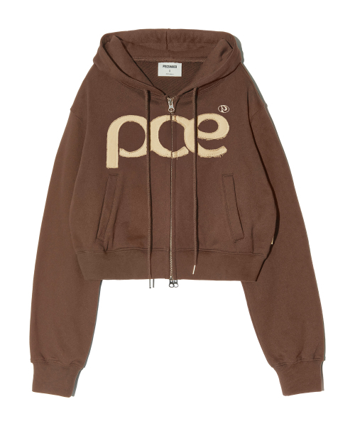 PIECEMAKER（ピースメーカー）の「[2TYPE] PCE APPLIQUE ZIP HOODIE (BROWN)（パーカー・レディース・その他・MEDIUM/LARGE）」の4枚目の写真