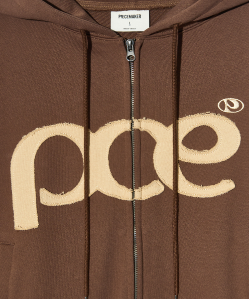 PIECEMAKER（ピースメーカー）の「[2TYPE] PCE APPLIQUE ZIP HOODIE (BROWN)（パーカー・レディース・その他・MEDIUM/LARGE）」の6枚目の写真