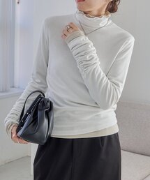 CAPRICIEUX LE'MAGE | ハイネック袖ギャザーロンT(Tシャツ/カットソー)