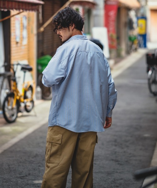 En serio TOKYO(エンソリオトーキョー)の「【NULL】ストライプ長袖シャツ(シャツ/ブラウス・メンズ・グレー/ブルー/サックスブルー/ライトブルー/ブラック/ブラック系2・X-LARGE/LARGE/SMALL/MEDIUM)」の14枚目の写真