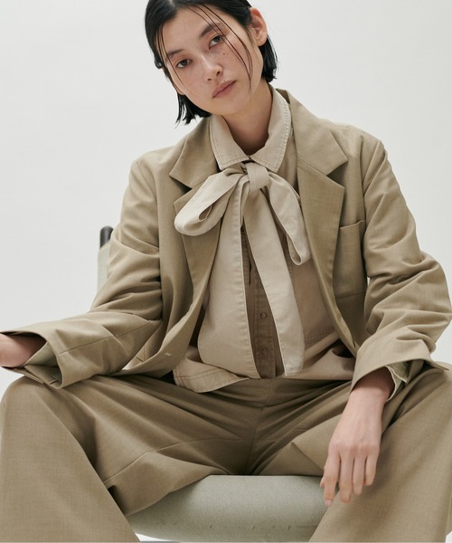 LARUTA(ラルータ)の「【LARUTA】ボウタイBIGポケットデニムブラウス(シャツ/ブラウス・レディース・ライトベージュ/サックスブルー・FREE)」の17枚目の写真