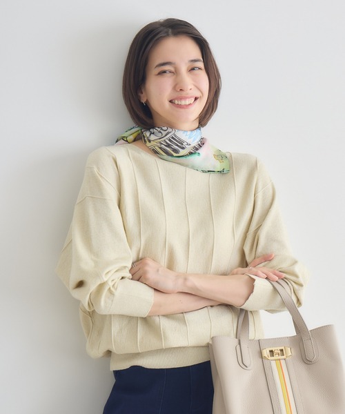 KATHARINE ROSS（キャサリンロス）の「【KATHARINE ROSS】12Gラメストライプドルマンプルオーバー（ニット/セーター・レディース・オフホワイト/ピンク/ブラウン・FREE）」の7枚目の写真