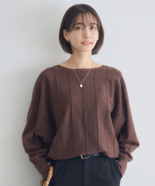 KATHARINE ROSS（キャサリンロス）の「【KATHARINE ROSS】12Gラメストライプドルマンプルオーバー（ニット/セーター・レディース・オフホワイト/ピンク/ブラウン・FREE）」の13枚目の写真