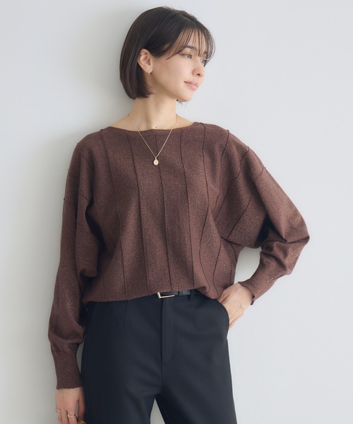 KATHARINE ROSS（キャサリンロス）の「【KATHARINE ROSS】12Gラメストライプドルマンプルオーバー（ニット/セーター・レディース・オフホワイト/ピンク/ブラウン・FREE）」の14枚目の写真