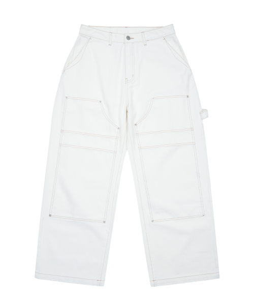 AAKAM（アーカム）の「Lined Double Knee Denim Pants (Ivory)（デニムパンツ・レディース・その他・1/2）」の2枚目の写真