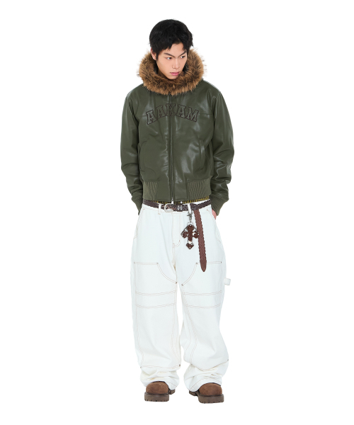 AAKAM（アーカム）の「Lined Double Knee Denim Pants (Ivory)（デニムパンツ・レディース・その他・1/2）」の14枚目の写真