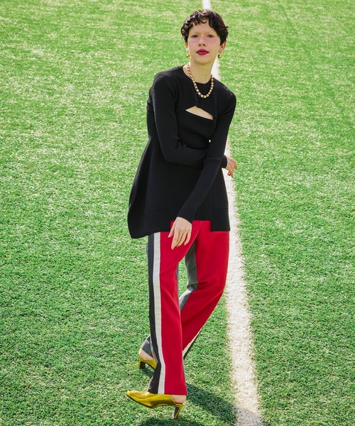 OMMO(オーエムエムオー)の「TRACK MIX TAPERED PT(その他パンツ・レディース・ブルー/レッド・36/38)」の18枚目の写真