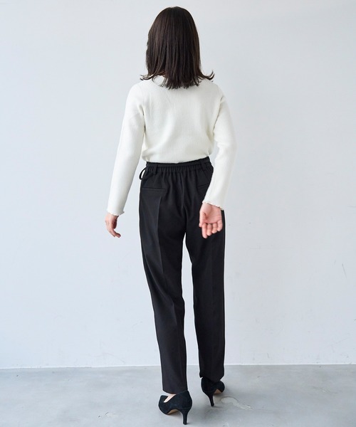 mil（ミル）の「ベルト付き センタープレス テーパードパンツ【セットアップ対応】 【585140】（スラックス・レディース・ブラック/ライトベージュ/グレイッシュベージュ・FREE/S-Short/S-Regular/M-Short/M-Regular）」の17枚目の写真