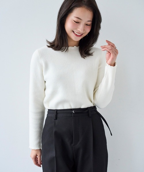 mil（ミル）の「ベルト付き センタープレス テーパードパンツ【セットアップ対応】 【585140】（スラックス・レディース・ブラック/ライトベージュ/グレイッシュベージュ・FREE/S-Short/S-Regular/M-Short/M-Regular）」の19枚目の写真