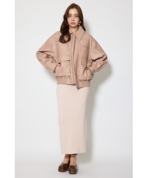 rienda（リエンダ）の「ライナー付きフェイクレザーブルゾン 春服（ライダースジャケット・レディース・ピンク/ブラウン・FREE）」の7枚目の写真