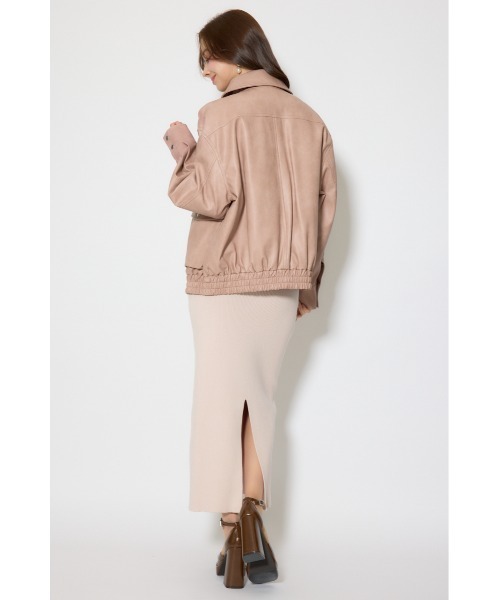 rienda（リエンダ）の「ライナー付きフェイクレザーブルゾン 春服（ライダースジャケット・レディース・ピンク/ブラウン・FREE）」の8枚目の写真