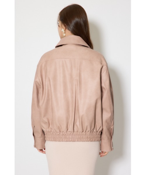 rienda（リエンダ）の「ライナー付きフェイクレザーブルゾン 春服（ライダースジャケット・レディース・ピンク/ブラウン・FREE）」の11枚目の写真