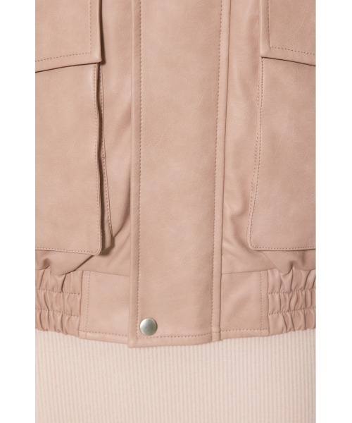 rienda（リエンダ）の「ライナー付きフェイクレザーブルゾン 春服（ライダースジャケット・レディース・ピンク/ブラウン・FREE）」の15枚目の写真