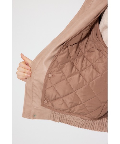 rienda（リエンダ）の「ライナー付きフェイクレザーブルゾン 春服（ライダースジャケット・レディース・ピンク/ブラウン・FREE）」の16枚目の写真